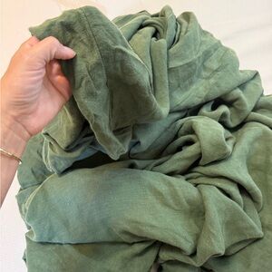 Cal King Linen Duvet Cover Forest Green